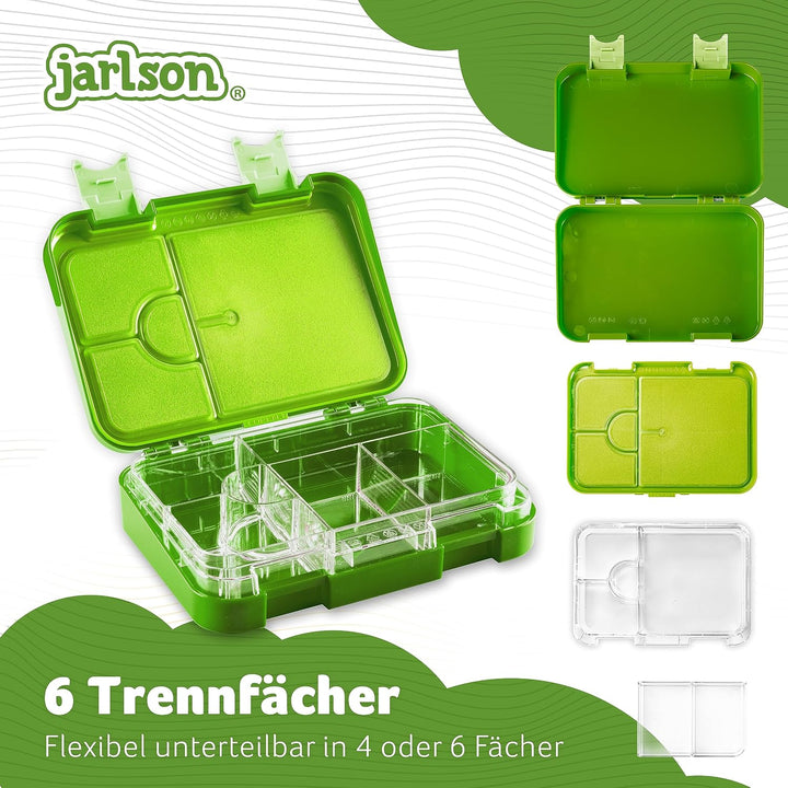 Jarlson® Brotdose für Kinder mit 6 Fächern TONI - Lunchbox - Bento Box auslaufsicher – Jausenbox für