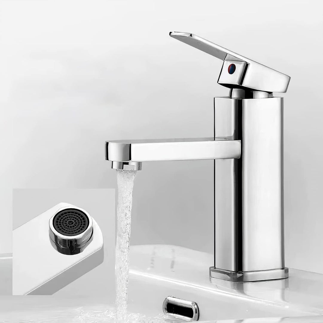 SOLVEX Wasserhahn Bad, Eckig Einhebelmischer Waschbecken, Wasserhahn Bad, Badezimmer Wasserhahn Hohe
