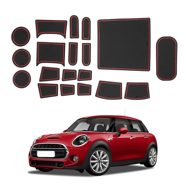 SHAOHAO für MINI Cooper F66 Ice 2025 2026 Gummimatten, Mittelkonsole Antirutschmatten, Getränkehalte