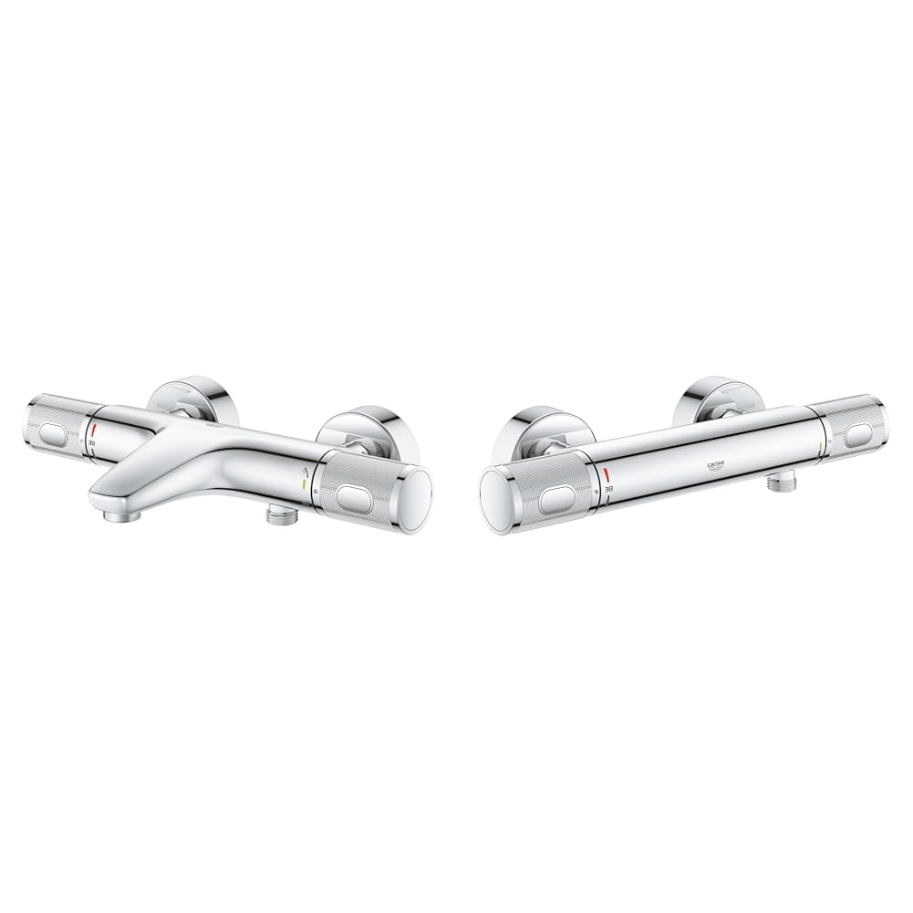GROHE Precision Feel - Thermostat-Wannenbatterie, chrom, 34788000 &amp; Precision Feel - Thermostat-Brau