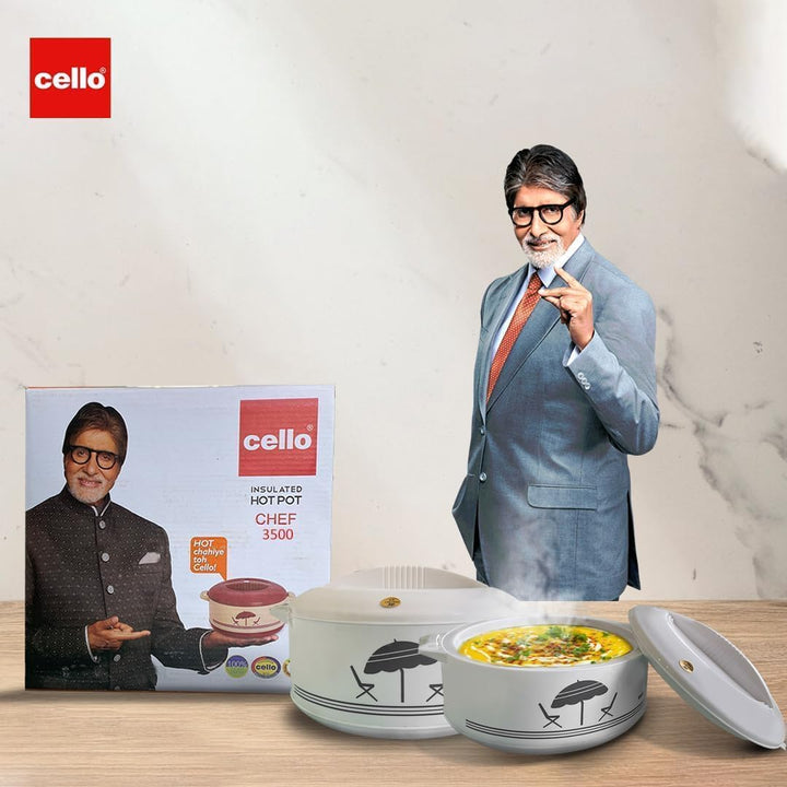 Cello CE-1,5 l Chef Deluxe Hot Pot Isolierter 1,5 Liter Kasserolle/Kühler mit hartem dickem Boden, 1