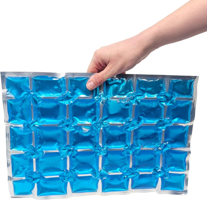 com-four® 4x Flexibles Eis-Pack - Kühlkompresse mit 25 Kühlzellen - Kühlpack für Haushalt, Camping u