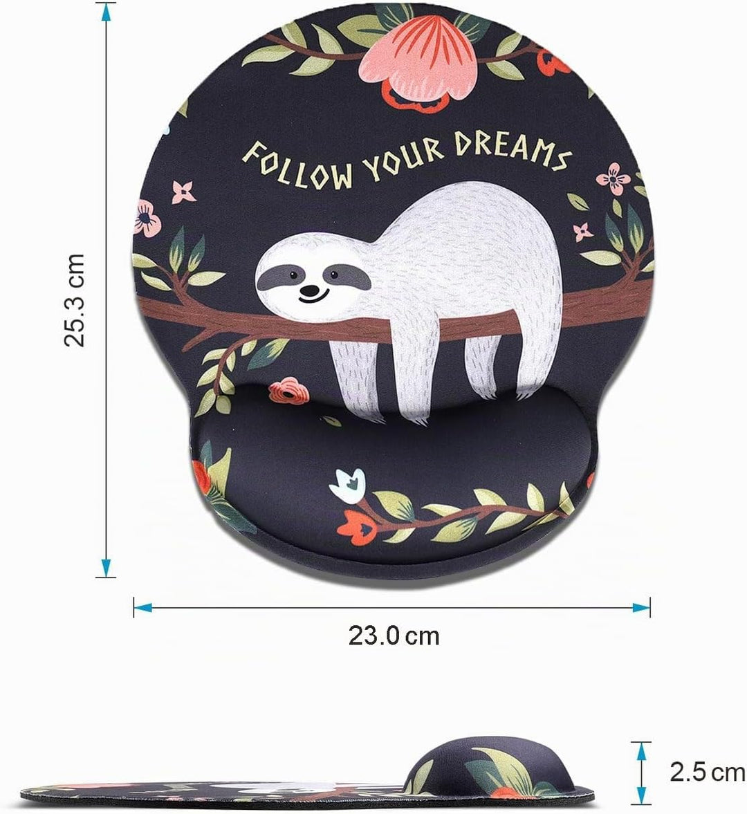 Ergonomisches Mauspad mit Gelkissen Mauspad mit Motiv Mousepad mit Handgelenkauflage Eule Niedliches