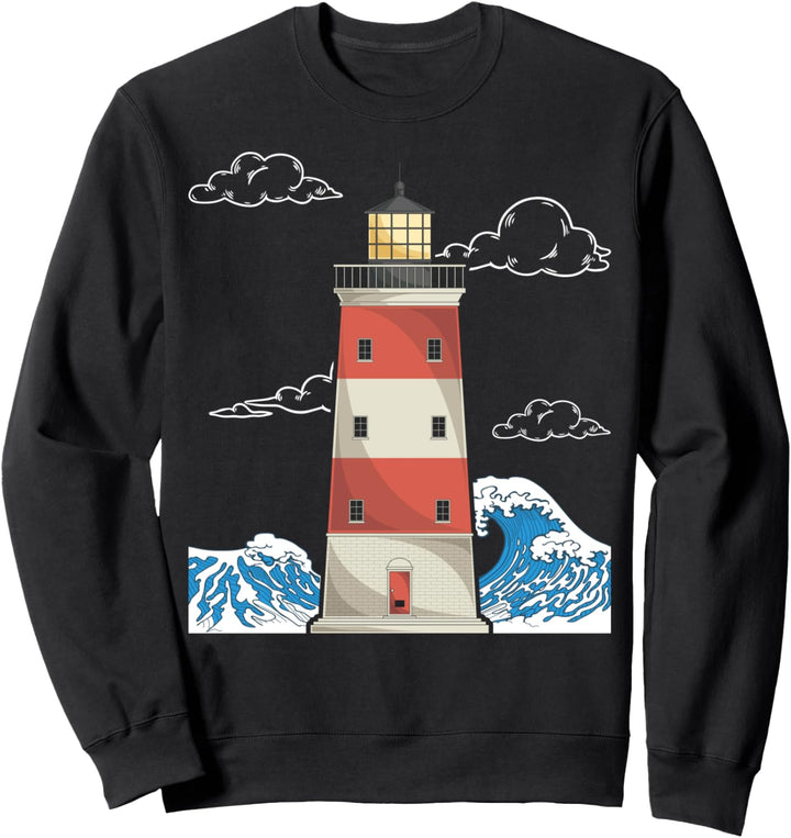 Leuchtturm Meer Wellen Ozean Küste Leuchtturm Sweatshirt