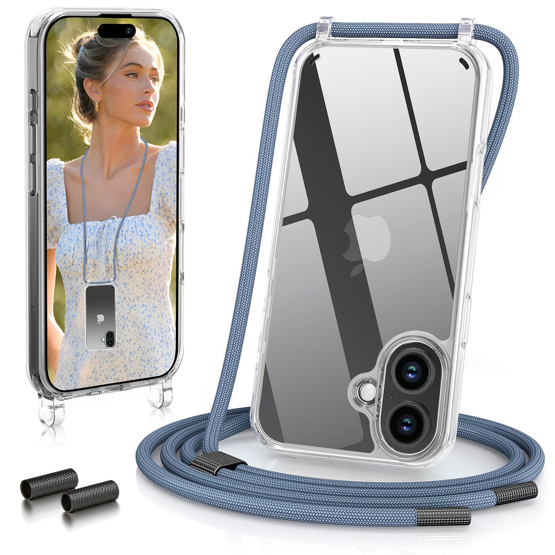 GOODVISH Handykette für iPhone 16 Hülle mit Band (6.1") | Kameraschutz und Bildschirmschutz | | Neck