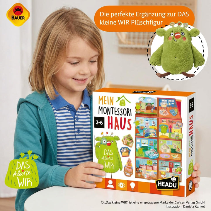 Headu DAS kleine WIR Haus Montessori Lernspiel Formen &amp; Werte für Kinder | Formen sortieren &amp; Werte