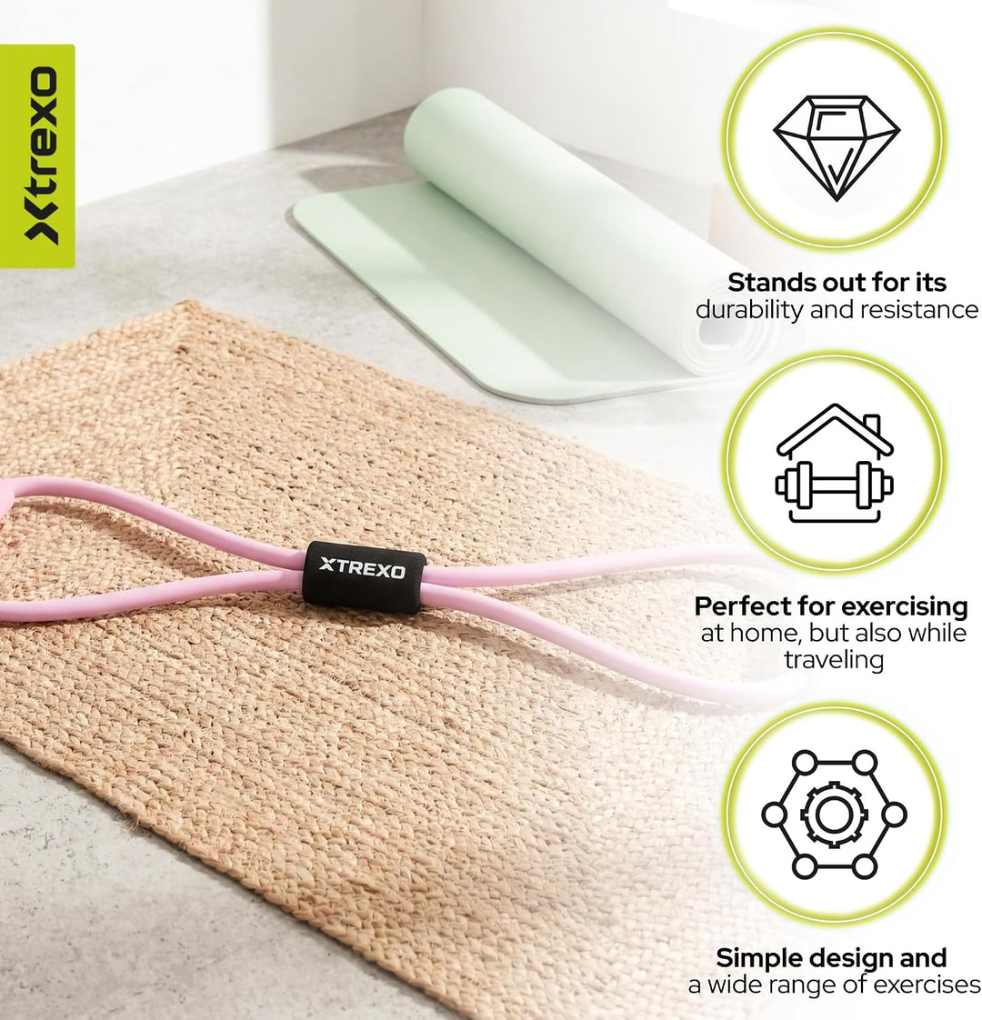 Fitness Expander mit Griffen – Widerstandsband aus TPR & Schaumstoff – 100 cm – Elastisches Training