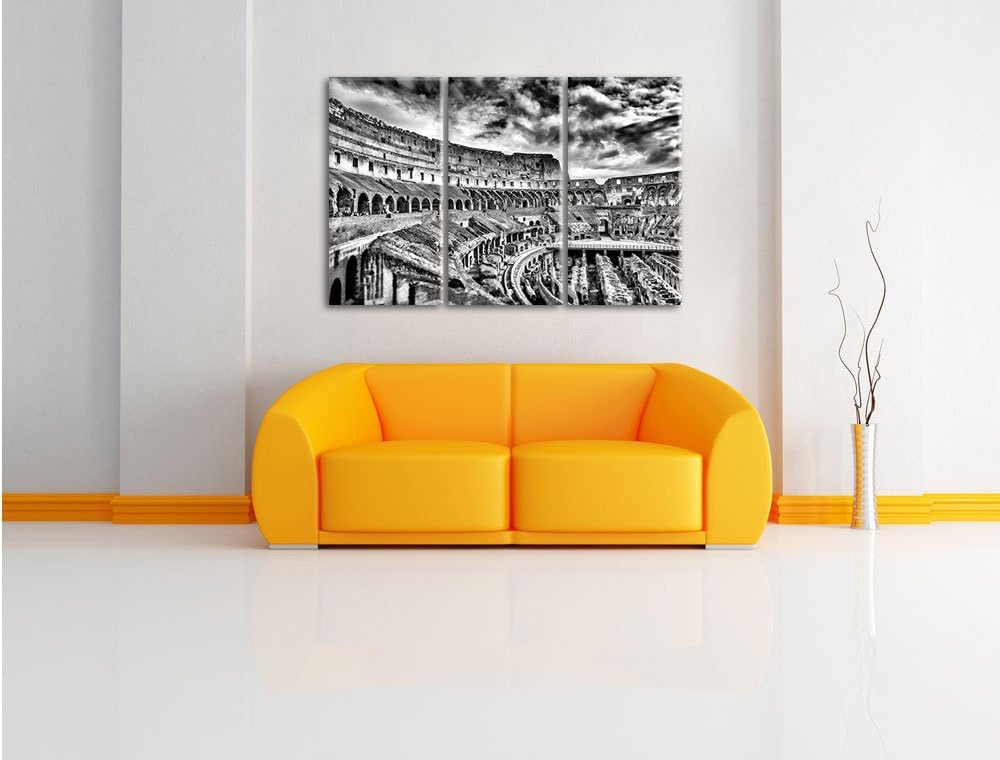 Pixxprint Colloseum in Rom von innen als Leinwandbild/Grösse: 3 Teilig (120x80 cm) cm/Wandbild/Kunst