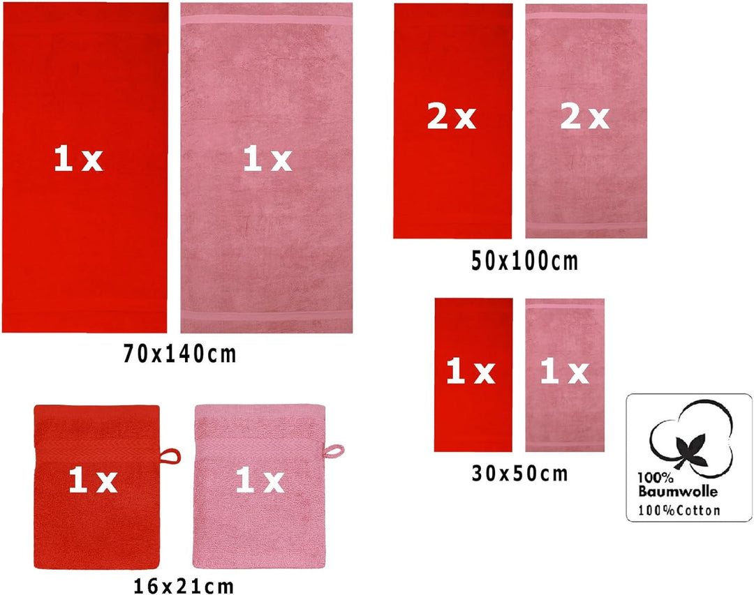 Betz 10-TLG. Handtuch-Set Premium 100% Baumwolle 2 Duschtücher 4 Handtücher 2 Gästetücher 2 Waschhan