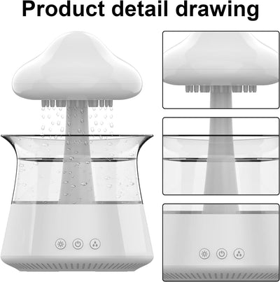 Wolkenluftbefeuchter, Rain Cloud Humidifier mit Fernbedienung,Diffusor für ätherisches Öl mit 7 Farb