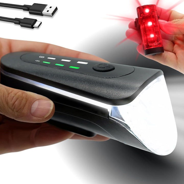 WIDDER Fahrradlicht Set Vorne und Hinten [StVZO zugelassen, extrem hell 170 Lum] – Fahrrad Licht USB