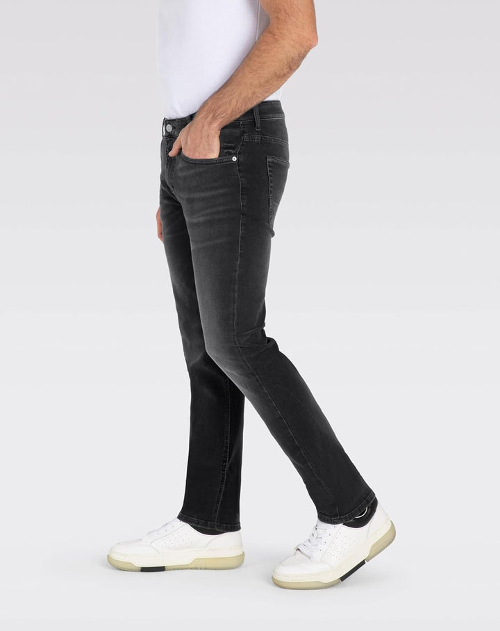 MAC Jeans Herren Jeans Hose Arne Pipe Dünner Stretchdenim Blue Used 32W / 32L Black Black Authentic