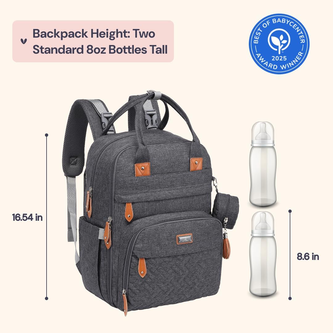 BabbleRoo Baby Wickeltasche/Rucksack, Wickelrucksack lässige Wickeltaschen, Multifunktional Grosse K