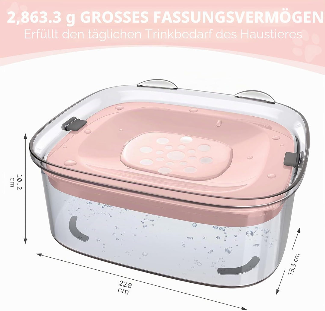 Heouvo Hunde Wassernapf ohne Verschütten, Knapp 2.5L Grosser Auslaufsicherer Hundenapf, Anti-Spritz