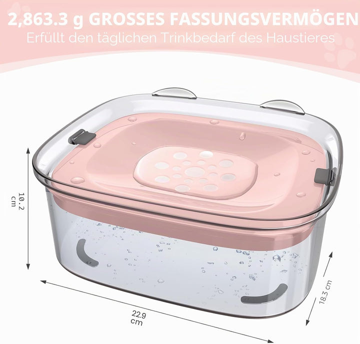 Heouvo Hunde Wassernapf ohne Verschütten, Knapp 2.5L Grosser Auslaufsicherer Hundenapf, Anti-Spritz