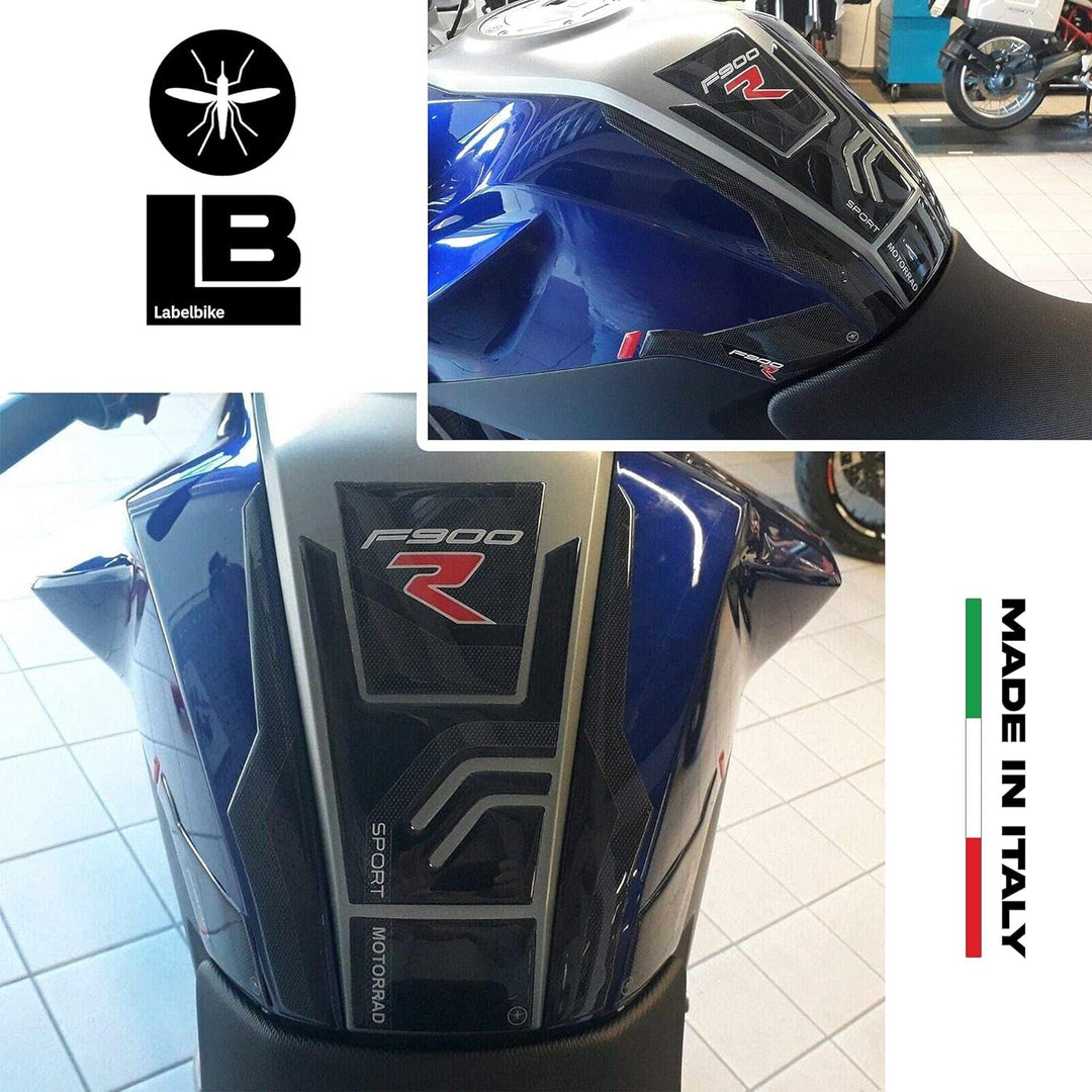 labelbike - 3er-Set 3D-Gelschutz F900 R Motorrad-Tankaufkleber kompatibel mit BMW F900R