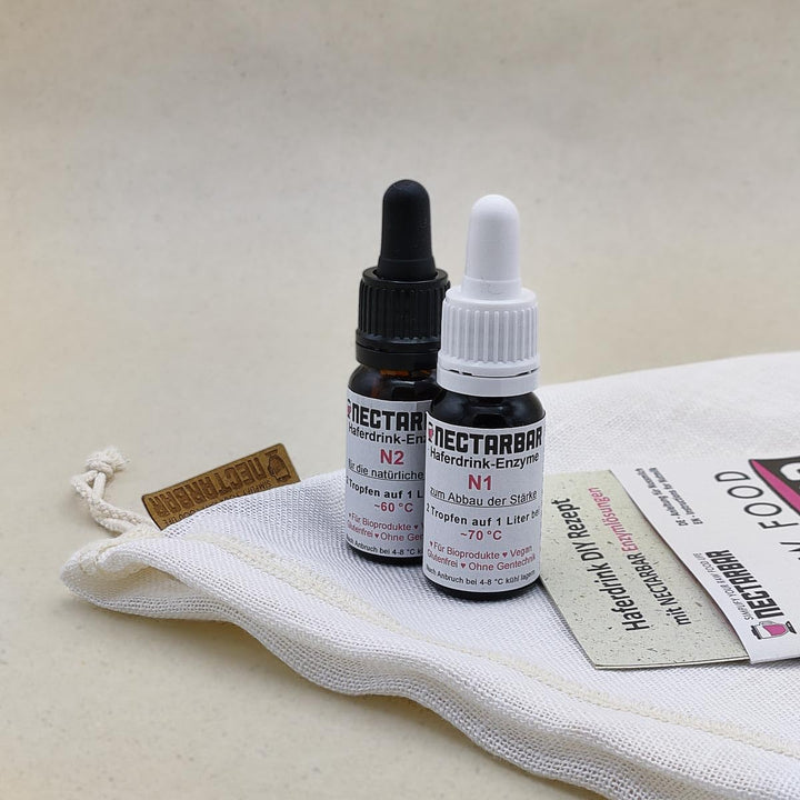 Enzym-Set N1 + N2 • Haferdrink DIY • Getreidedrinks selber herstellen Enzymlösungen, Enzyme zur Stär
