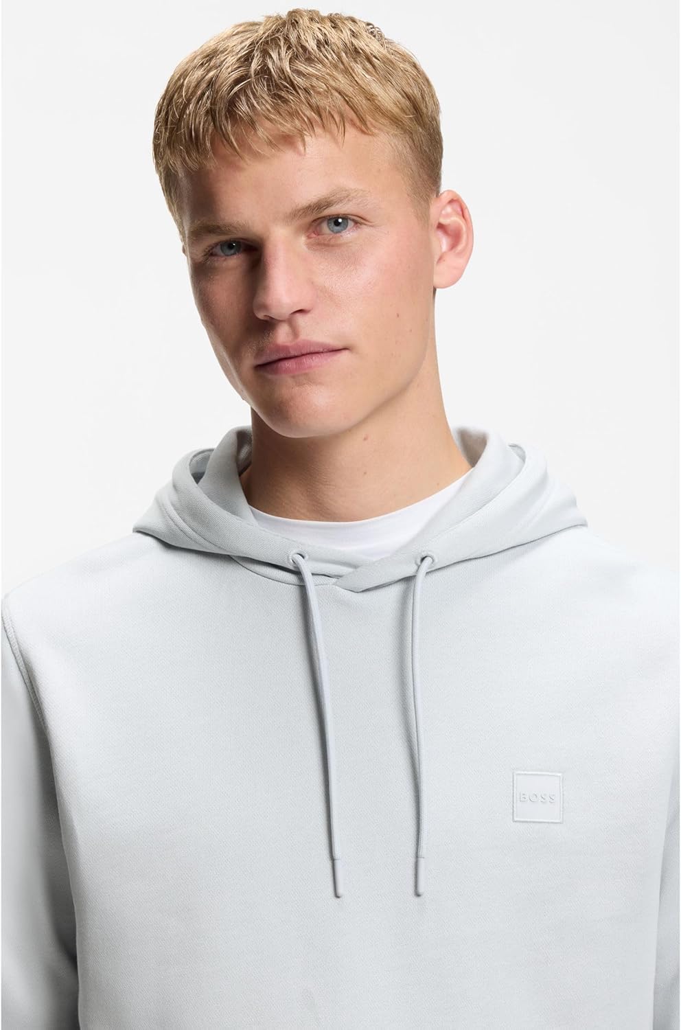 BOSS Herren Wetalk Regular-Fit Hoodie aus Baumwoll-Terry mit Logo-Aufnäher XS 053light/Pastel Grey,