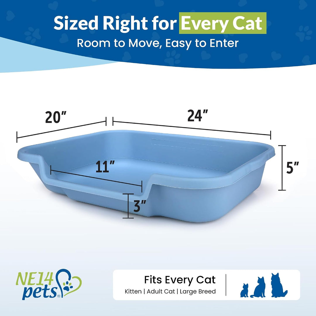 Kitty Go Here Katzentoilette Senior, 61 x 50,8 x 12,7 cm, Blau, Blau Large (1 Pack)