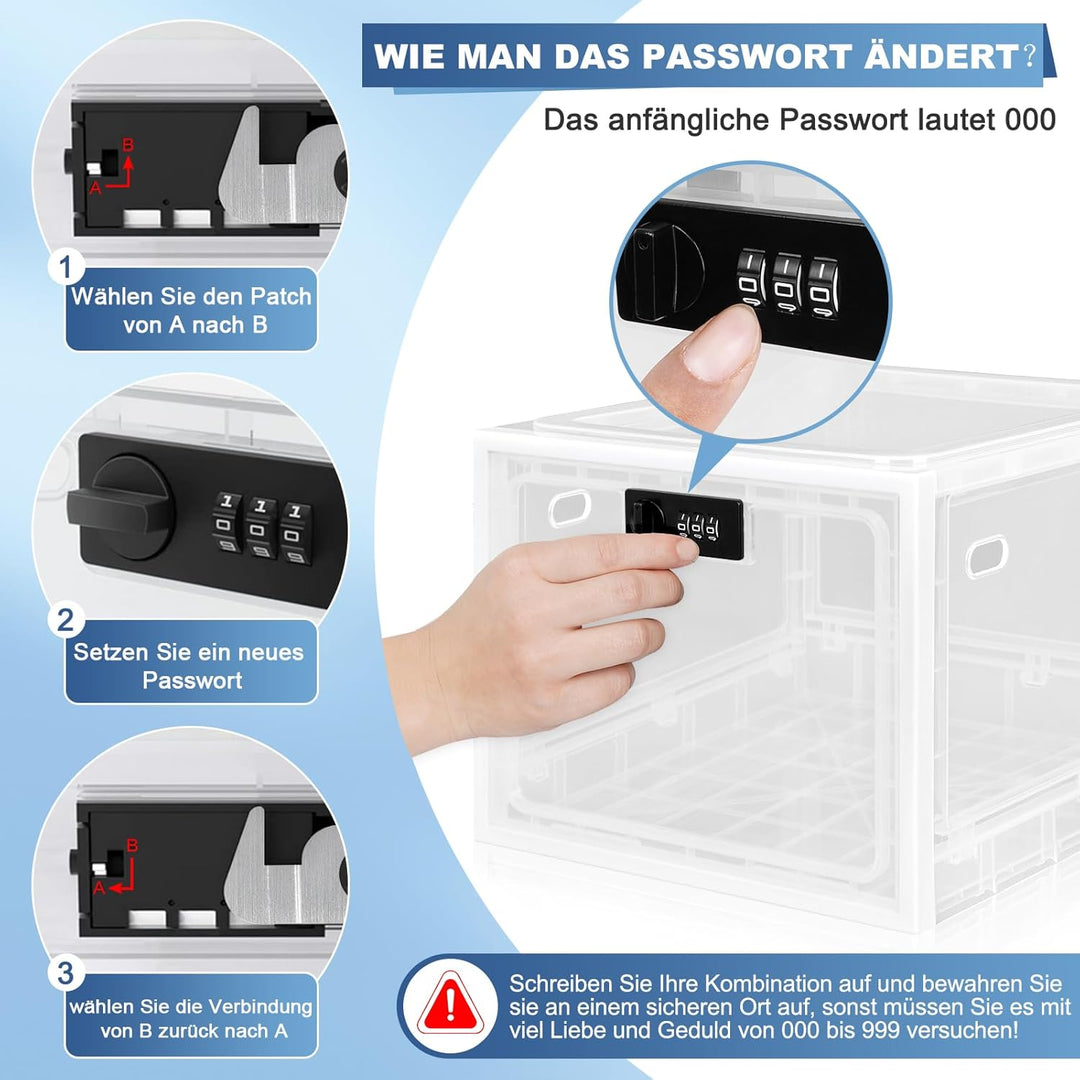 Gemaxvoled Abschliessbare Box, durchsichtige Box für Medikamente, Premium-Material abschliessbare La
