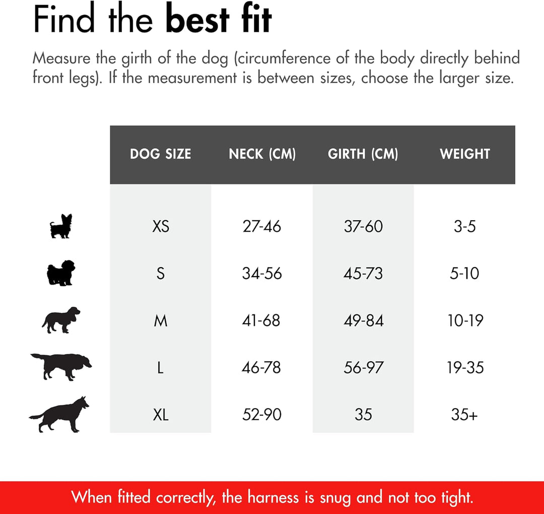 EzyDog Hundegeschirr Auto mit Sicherheitsgurt, Brustgeschirr Hund, Sicherheitsgeschirr Hund, 'Chest