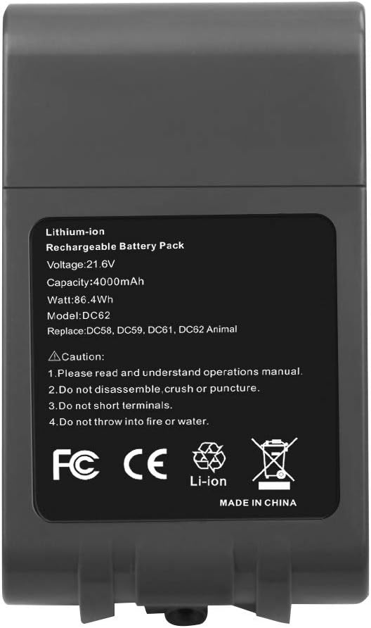 ARyee 4000mAh Li-Ionen-Akku Kompatibel mit Dyson SV03 SV05 SV06 SV09 V6 DC58 DC59 DC61 DC62 DC72 DC7