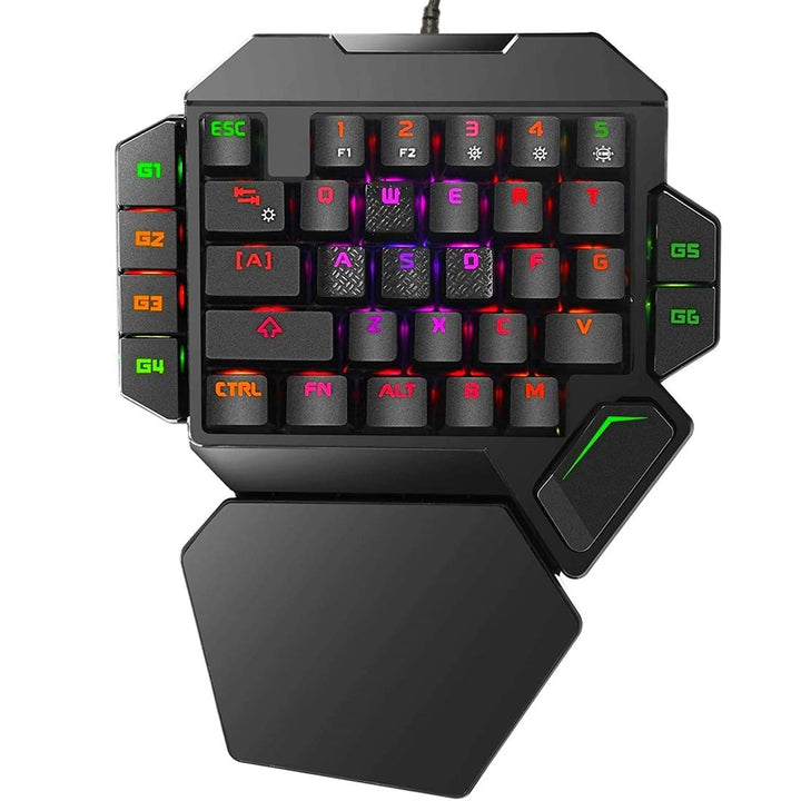 Cakce RGB Einhand-mechanische Gaming-Tastatur, bunte Hintergrundbeleuchtung, professionelle Gaming-T