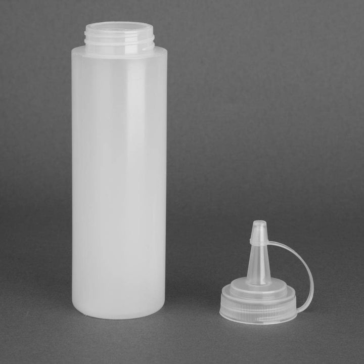 Vogue Squeeze-Sauce-Flasche mit Düsenkappe, 227 ml/8 oz, klares Polyethylen, nachfüllbare Saucenflas