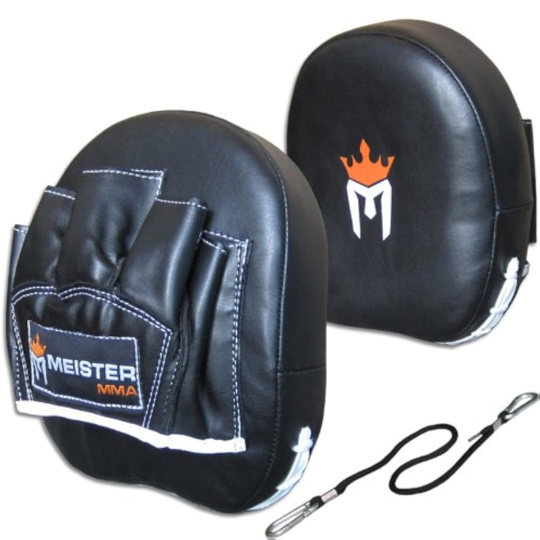 Meister MMA Lederhandschuhe Fokushandschuhe für MMA & Boxen 1 Paar – Schwarz