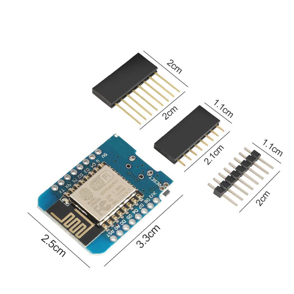 Hailege 5pcs MINI ESP8266 ESP-12F NodeMCU Lua MINI 4M Bytes WIFI Module with Pin Headers
