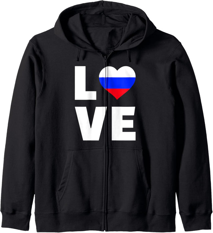 Love Herz Russland Flagge Russlanddeutsche Russische Liebe Kapuzenjacke