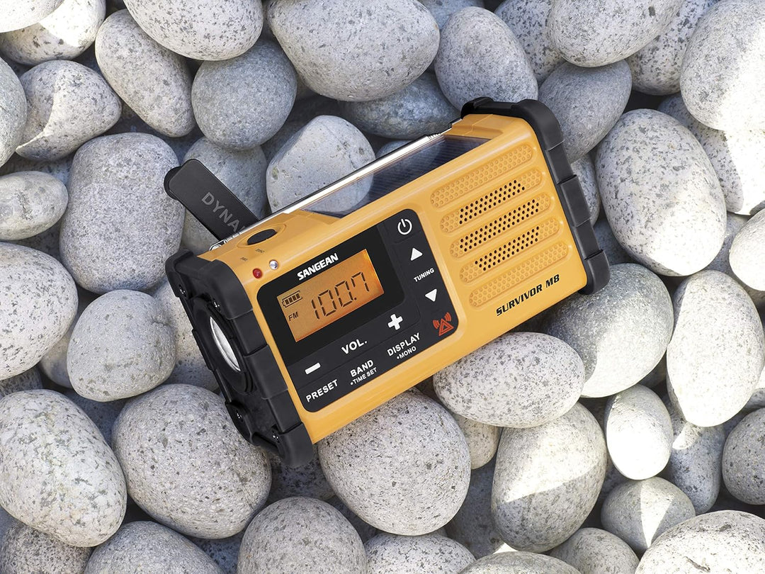 Sangean MMR-88 Tragbares Kurbelradio, Notfall radio mit Taschenlampe und Notfall-Signalton - UKW/MW-