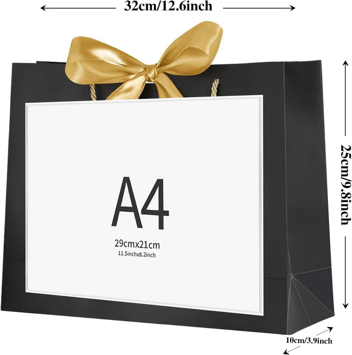Geschenktüten aus Papier mit Schleifenbändern,Geschenktaschen mit Henkel,Papiertüten für Geburtstag,