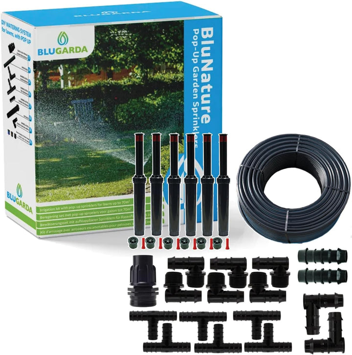 BluGarda - BluNature Pop-Up Bewässerungssprinkler für den Garten - Rasenbewässerung Sprinklersystem