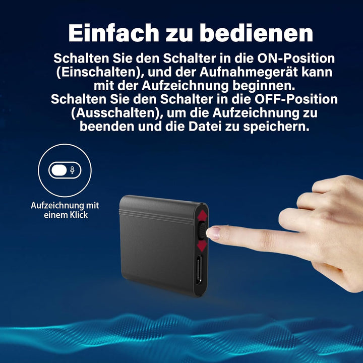 64G Diktiergerät Mini,Aufnahmegerät Spionage,Spion abhörgerät,Spion digital Voice Recorder