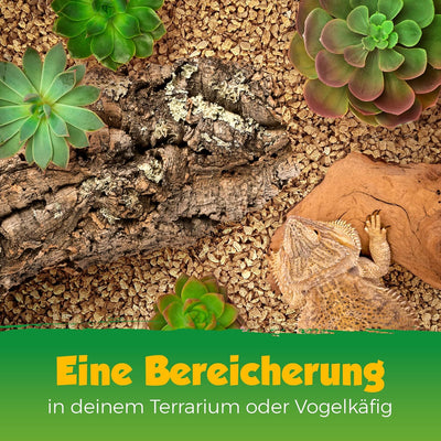 Kork-Deko 10 Liter Korkgranulat/Terrariensubstrat, subtropisch (2-4 mm) Korkschrot aus geschroteter