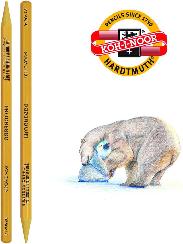 Koh-I-Noor Progresso 8758024011 - Farbstifte, Vollminenstifte in Holzbox - 24 Stück 1 stück (24er Pa