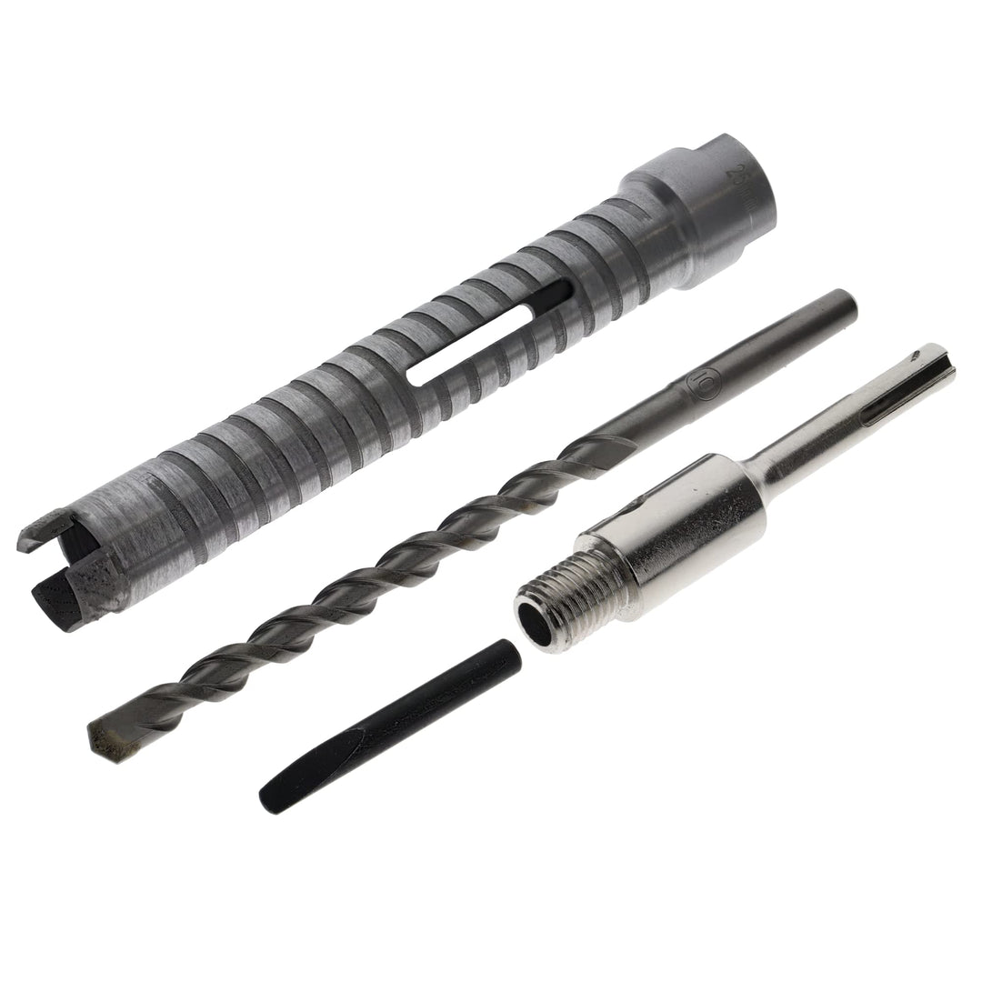 PRODIAMANT Diamant Bohrkrone ø 25mm Nutzlänge 150mm mit SDS Adapter lasergeschweisst für trocken Boh