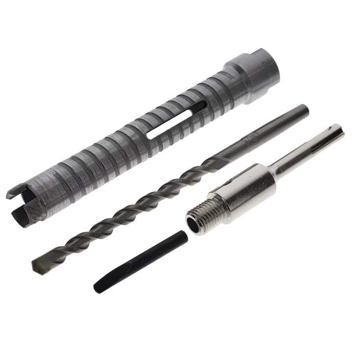 PRODIAMANT Diamant Bohrkrone ø 25mm Nutzlänge 150mm mit SDS Adapter lasergeschweisst für trocken Boh
