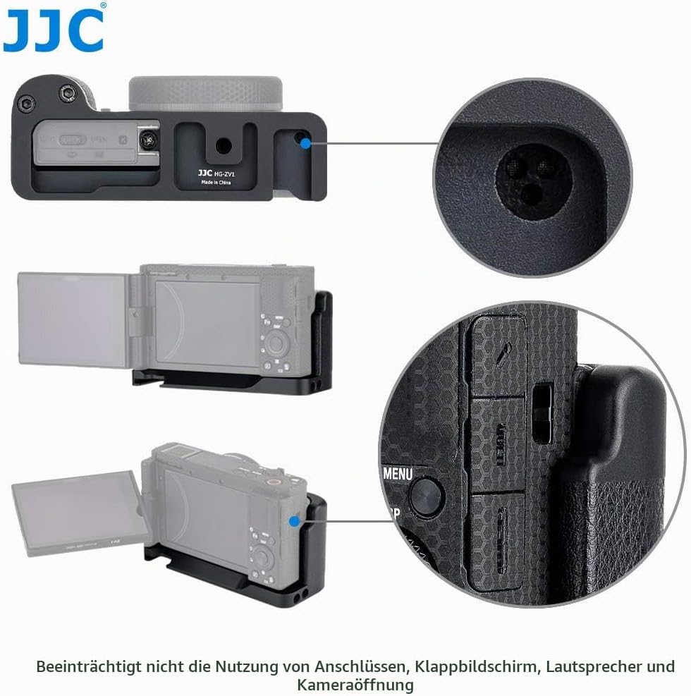 JJC Metall Kamera Handgriff für Sony ZV-1 Digitalkamera Verbessern Sie das Handgefühl für Vlogging &amp;