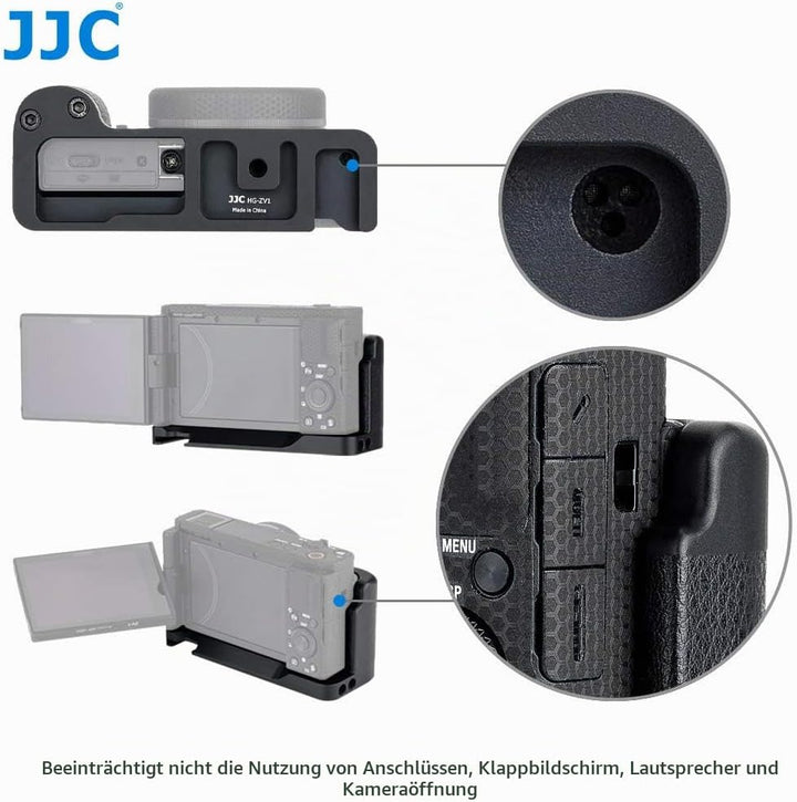 JJC Metall Kamera Handgriff für Sony ZV-1 Digitalkamera Verbessern Sie das Handgefühl für Vlogging &amp;