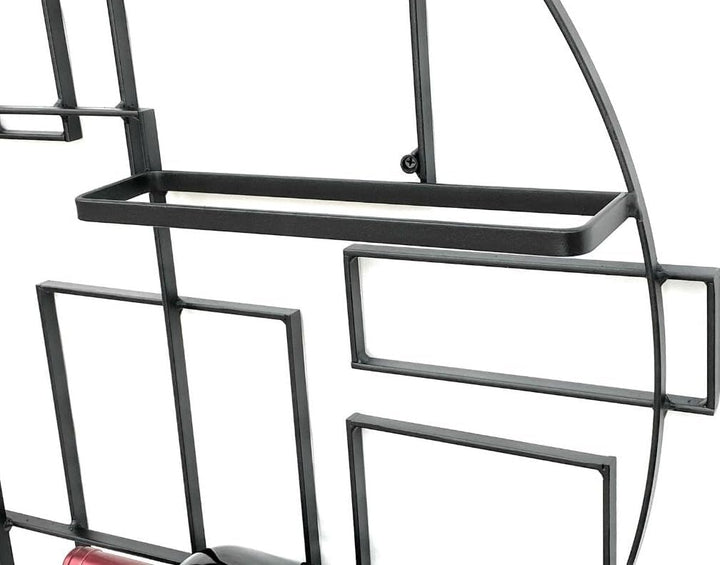 DanDiBo Weinregal Metall Schwarz Wand Pi4 Flaschenständer Flaschenregal 80 cm Flaschenhalter Wandreg