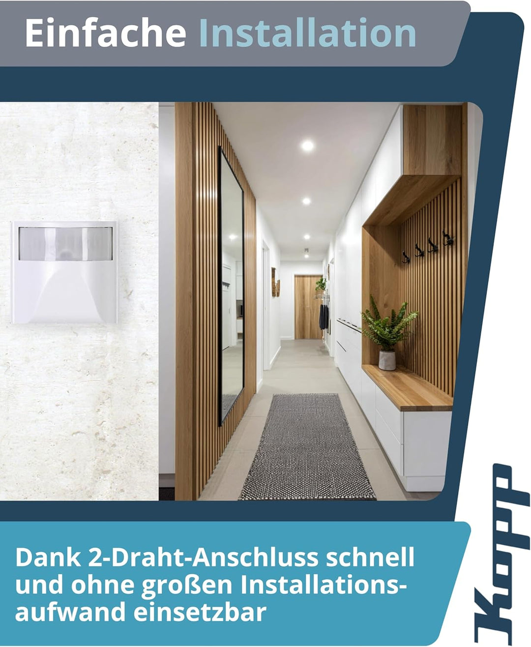 Kopp 805800182 Infra Control T 180° UP IP 20, Arktis-weiss, 2-Draht 2-Draht Arktis-weiss, 2-Draht Ar