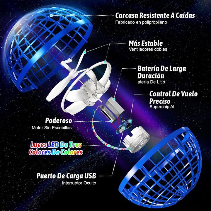 semai Fliegender Ball, Flying Orb Ball mit RGB Licht, Spielzeug Jungen Magic Ball, Hand Controlled S