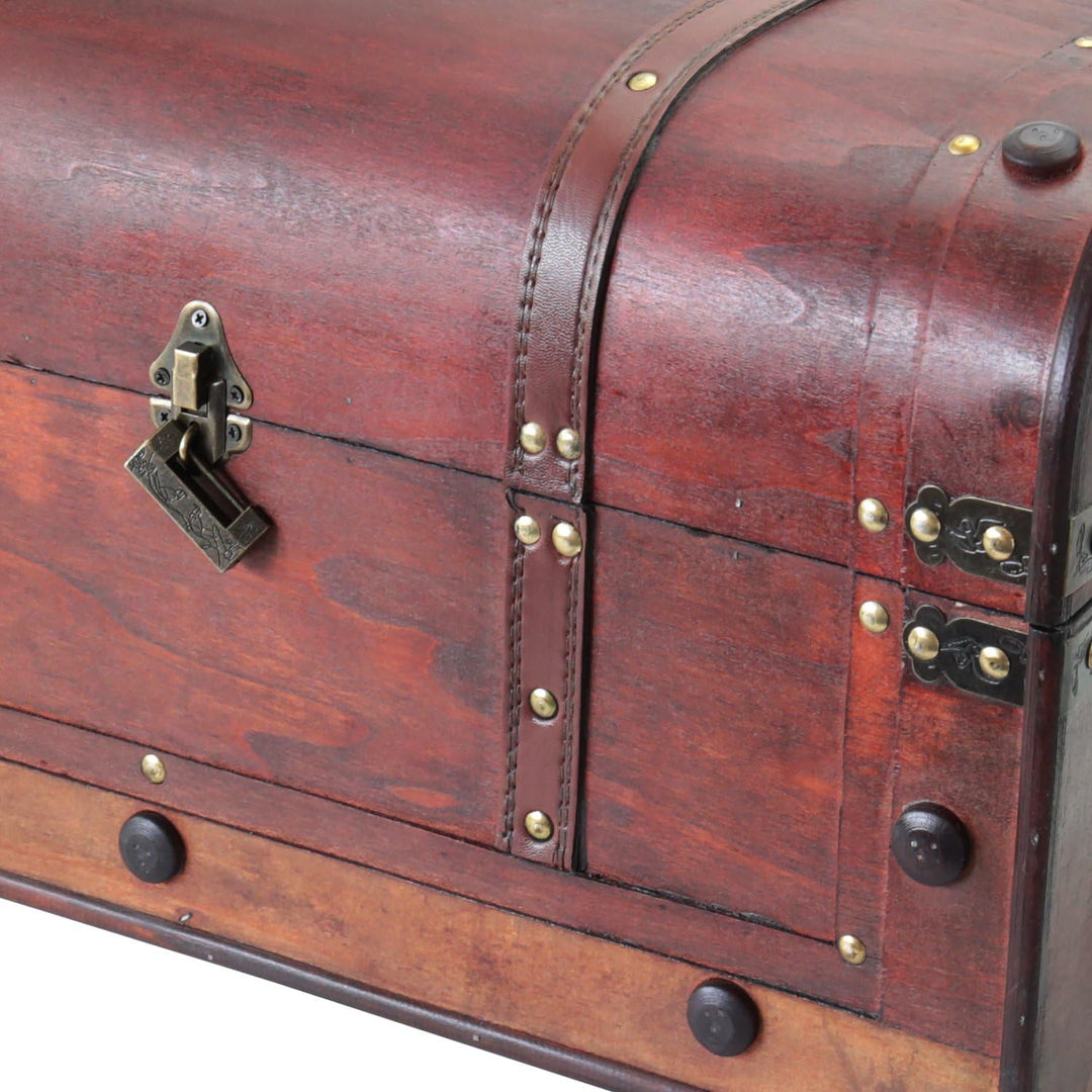 HMF 6402-154 Vintage Holztruhe mit Schloss | 54 x 28 x 30 cm | Gross | Mexiko 54 cm, Mexiko, 54 cm,