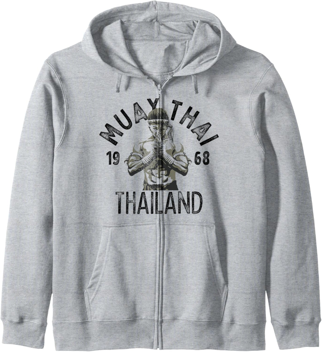 Muay Thai Thailand Vintage Tiger Kämpfer Training Geschenk Kapuzenjacke