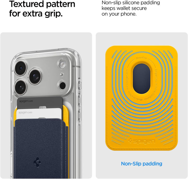 Caseology Nano Pop Magsafe Wallet [Kraftvolle Doppelstruktur] Rutschfester Silikon und magnetischer
