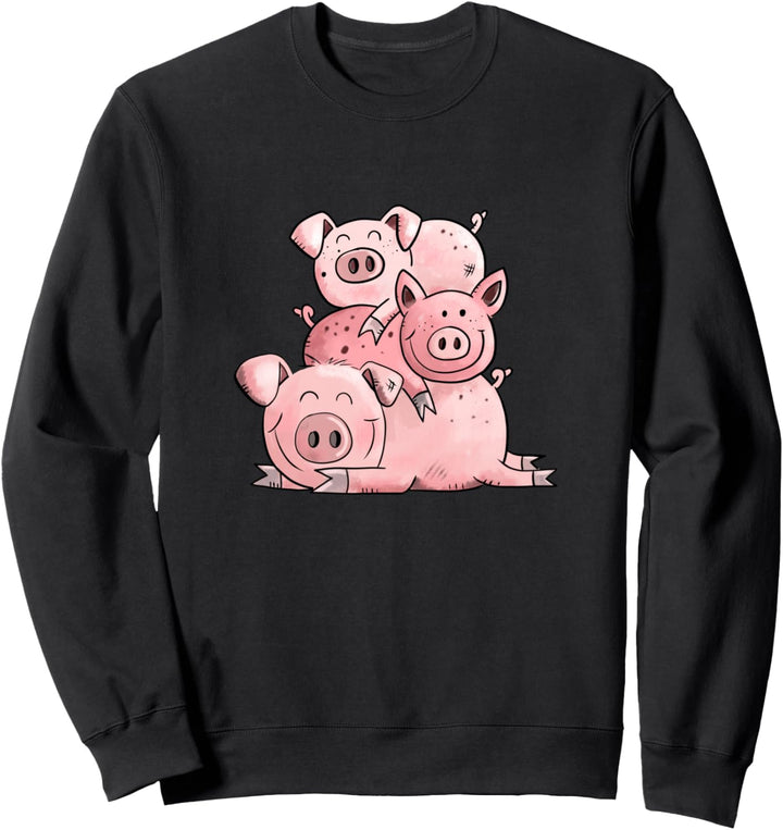 Schweinehaufen Design I Schwein Tiermotiv I Schweinchen Fun Sweatshirt
