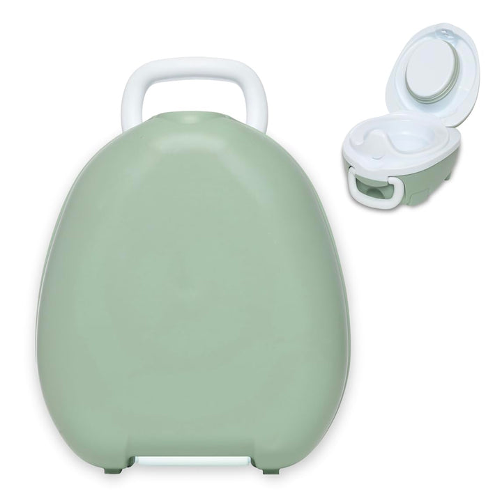 My Carry Potty - Grünes Pastell Reise-Töpfchen, preisgekrönter tragbarer Kleinkind-Toilettensitz für