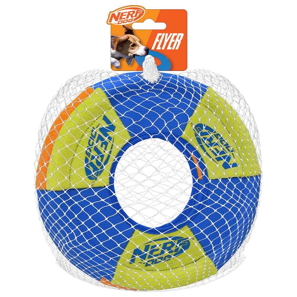 Nerf Dog Toss and Tug Ring Hundespielzeug, Fliegende Scheibe, leicht, langlebig und wasserabweisend,